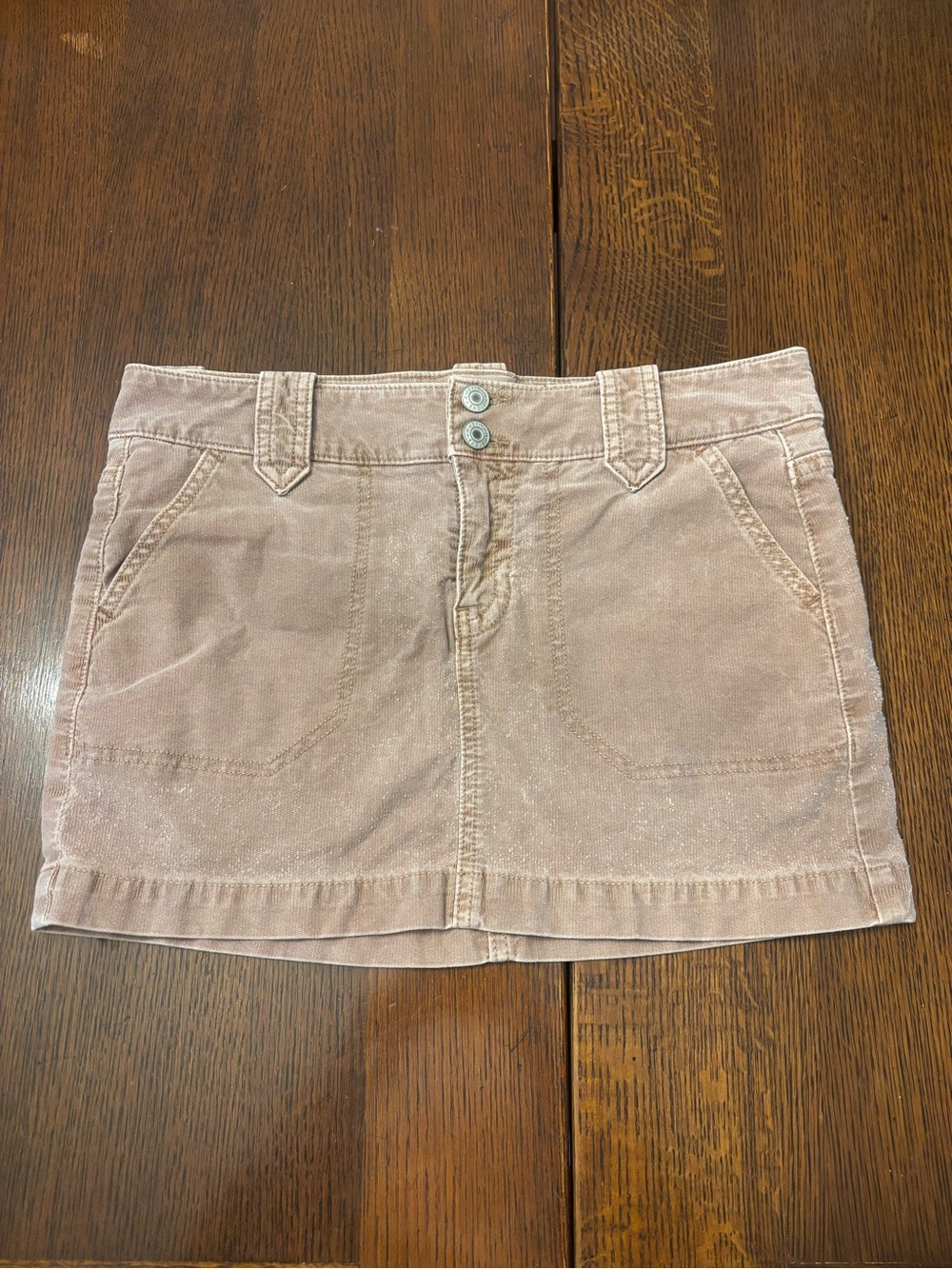 American Eagle Fine Cord Tan Mini Skirt Size 4